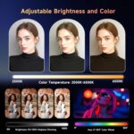 ⁦448 LED Magnetic RGB Ring Light with Mini Tripod — Dual-Sided Aluminum Build, 6000mAh Rechargeable Battery, Adjustable Brightness & Color Temperature, MagSafe-Compatible for TikTok, YouTube & Makeup⁩ - الصورة ⁦5⁩