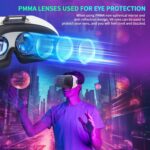 ⁦سماعة رأس للواقع الافتراضي للهواتف الذكية، من أزوني بزاوية رؤية فائقة العرض 120 درجة، تركيز قابل للتعديل وعرض العين، عدسة شبه كروية، تبديد للحرارة، متوافقة مع الهواتف الذكية مقاس 4.5-6.5 بوصة⁩ - الصورة ⁦4⁩