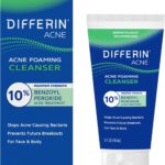 ديفيرين غسول وجه لحب الشباب مع 10% بنزويل بيروكسيد، منظف رغوي لحب الشباب فائق القوة بدون وصفة طبية، علاج حب الشباب سريع المفعول للوجه والجسم، 5 اونصة