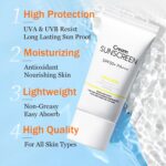 ⁦مرطب للوجه بعامل حماية من الشمس 50 من جراجرا، كريم شمس بعامل حماية من الشمس 50، واقي من الشمس للوجه بعامل حماية من الشمس 50، مقاوم للماء والعرق، حماية كاملة من الشمس، للحماية من الاشعة فوق البنفسجية⁩ - الصورة ⁦4⁩