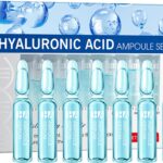 LBOYLOVE® مصل أمبولات حمض الهيالورونيك، 7 قطع من سيروم حمض الهيالورونيك المركز للوجه للنساء والرجال، ترطيب عميق، مضاد للشيخوخة وتنعيم التجاعيد، سيروم للوجه للعناية بالبشرة لجميع أنواع البشرة، 7 × 2 مل