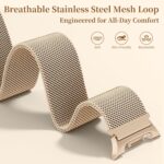 ⁦جيك سوار معدني متوافق مع ساعة جالكسي 8 باند 40 ملم 44 ملم / ساعة جالكسي 8 كلاسيك 46 ملم، سوار مغناطيسي بحلقة ميلانو من الستانلس ستيل لساعة سامسونج 8 للرجال والنساء⁩ - الصورة ⁦4⁩