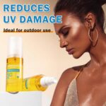 ⁦بخاخ زيت واقي من الشمس بعامل حماية من الشمس بعامل حماية من الشمس بدرجة 50، رذاذ متوهج خفيف الوزن مع حماية واسعة الطيف من الأشعة فوق البنفسجية فئة A وB، مرطب ومنعش، مناسب لجميع انواع البشرة⁩ - الصورة ⁦4⁩