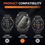 ⁦ديروت 4 قطع من واقي شاشة جارمين فينيكس 8 51 ملم من الزجاج المقسى، شاشة HD مضادة للخدش خالية من الفقاعات لجارمين فينيكس 8 51 ملم حماية⁩ - الصورة ⁦7⁩