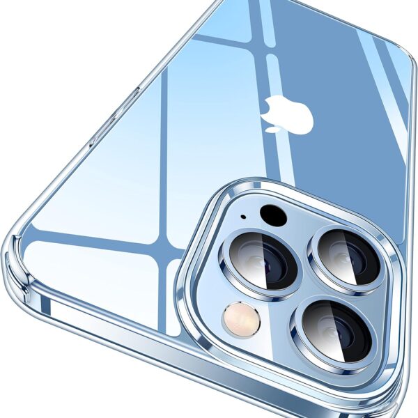 كيس كو جراب شفاف لموبايل ايفون 13 برو ماكس، [تقنية لا يصفر] [حماية من الدرجة العسكرية] جراب رفيع شفاف للنساء والرجال لموبايل ايفون 13 برو ماكس 6.7 بوصة، شفاف