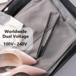 ⁦دي شو مكواة مسطحة صغيرة 3/10 انش للشعر القصير وقص بيكسي وغرة، مكواة فرد الشعر الصغيرة من سيراميك التورمالين للحواف مع درجة حرارة قابلة للتعديل، ايقاف تلقائي (اسود)⁩ - الصورة ⁦7⁩