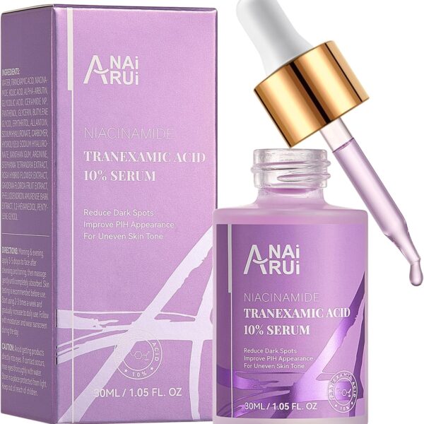 أنا روى سيروم حمض الترينزاميك بنسبة 10% مع النياسيناميد وحمض الكوجيك والأربوتين والسيراميد، لتوازن لون البشرة 1.05 أونصة سائلة