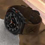 ⁦سوار جلدي فينتاج من فسانت متوافق مع ساعة سامسونج جالكسي الترا 47 ملم (2025/2024)، سوار جلد كريزي هورس بعرض 24 ملم لساعة جالكسي الترا للرجال والنساء، بني رترو⁩ - الصورة ⁦5⁩