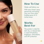 ⁦كوباري بخاخ واقي من الشمس شير سيتينج بعامل حماية من الشمس بعامل حماية من الشمس 50 من صن جليز، خفيف الوزن، سريع الجفاف، بخاخ تثبيت دقيق للغاية، مصنوع من حمض الهيالورونيك، يضع المكياج للحصول على لمسة⁩ - الصورة ⁦6⁩