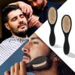⁦مجموعة فرش حلاقة من لانجثيرينج مكونة من قطعتين بمقبض خشبي من الالياف الطبيعية - فرشاة تصفيف اللحية ومنفضة للرقبة وفرشاة تنظيف للعناية بالرجال⁩ - الصورة ⁦4⁩
