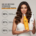 ⁦جي كيه هير مجموعة شامبو وبلسم كيراتين كولور شيلد من جلوبال (22 اونصة سائلة/650 مل) - تنظيف عميق وحماية من الحرارة للشعر المجعد الجاف والتالف والمجعد - خالي من الكبريتات⁩ - الصورة ⁦9⁩