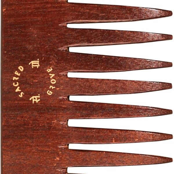 مشط خشبي لفك تشابك الشعر من ساكريد جروف | مشط باسنان عريضة | يساعد على منع التجعد | 47 غرام