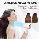 ⁦مجفف شعر عالي السرعة HD04 من بوميدي، مجفف شعر مع ترموستات ذكي، محرك عالي السرعة، ايونات سالبة، تشغيل منخفض الضوضاء، دوران ساخن وبارد - بينك⁩ - الصورة ⁦2⁩