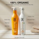 ⁦جي كيه هير مجموعة شامبو وبلسم كيراتين كولور شيلد من جلوبال (22 اونصة سائلة/650 مل) - تنظيف عميق وحماية من الحرارة للشعر المجعد الجاف والتالف والمجعد - خالي من الكبريتات⁩ - الصورة ⁦5⁩