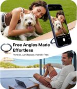 ⁦توراس جراب Q3 دوار 360 درجة لموبايل ايفون 17 برو ماكس، حامل مغناطيسي متوافق مع ماج سيف، حماية من الدرجة العسكرية، تحكم في الكاميرا، مسند مدمج 17 برو ماكس، 6.9 انش، ازرق داكن⁩ - الصورة ⁦3⁩