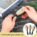 ⁦مجموعة فرش حلاقة من لانجثيرينج مكونة من قطعتين بمقبض خشبي من الالياف الطبيعية - فرشاة تصفيف اللحية ومنفضة للرقبة وفرشاة تنظيف للعناية بالرجال⁩ - الصورة ⁦8⁩