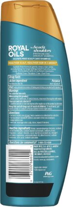 ⁦شامبو مرطب رويال اويلز من هيد اند شولدرز، مضاد للقشرة والعلاج للشعر الطبيعي والمجعد والملتف، غني بزيت جوز الهند وخل التفاح، خالٍ من الكبريتات والبارابين والصبغات، سعة 12.8 اونصة سائلة⁩ - الصورة ⁦7⁩