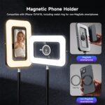 ⁦448 LED Magnetic RGB Ring Light with Mini Tripod — Dual-Sided Aluminum Build, 6000mAh Rechargeable Battery, Adjustable Brightness & Color Temperature, MagSafe-Compatible for TikTok, YouTube & Makeup⁩ - الصورة ⁦4⁩