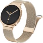 جيك سوار معدني متوافق مع ساعة جالكسي 8 باند 40 ملم 44 ملم / ساعة جالكسي 8 كلاسيك 46 ملم، سوار مغناطيسي بحلقة ميلانو من الستانلس ستيل لساعة سامسونج 8 للرجال والنساء