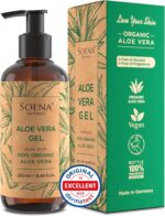 جل صبار الالوفيرا العضوي النباتي مع عصير الأوراق النقي 100٪ طبيعي ونقي مرطب للوجه والجسم من سوينا ناتشورالز جل صبار الالوفيرا العضوي للعناية بالبشرة بعد التعرض للشمس