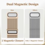 ⁦جيك سوار معدني متوافق مع ساعة جالكسي 8 باند 40 ملم 44 ملم / ساعة جالكسي 8 كلاسيك 46 ملم، سوار مغناطيسي بحلقة ميلانو من الستانلس ستيل لساعة سامسونج 8 للرجال والنساء⁩ - الصورة ⁦9⁩