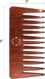 ⁦مشط خشبي لفك تشابك الشعر من ساكريد جروف | مشط باسنان عريضة | يساعد على منع التجعد | 47 غرام⁩ - الصورة ⁦6⁩